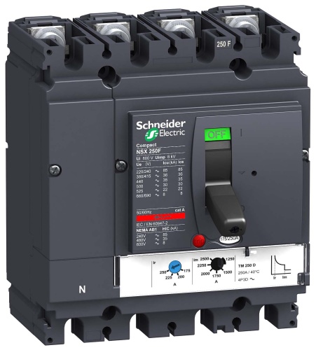 Автоматический выключатель 4П4Т TM250D NSX250N | код. LV431850 | Schneider Electric 